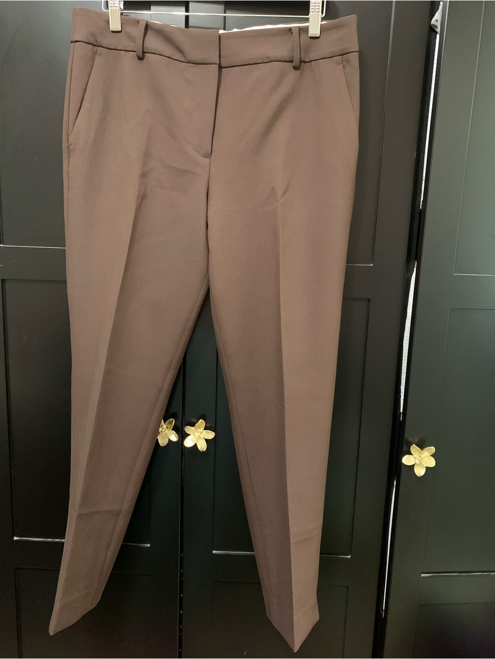 Talbots Tailored Ankle Dress Pants Chocolate Brown office fall